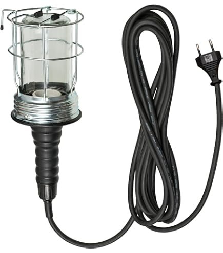 Lampada Da Lavoro VELAMP - Portatile, Cavo 5m, Attacco E27, 60W | Per Garage, Officina, Cantieri | Colore Arancione - Foto 8