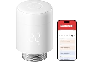 SwitchBot Termostato smart per termosifone, Bluetooth con controllo da app e timer, risparmio energetico, installazione facile, compatibile Alexa, Apple Casa e Google Home (richiede SwitchBot Hub)