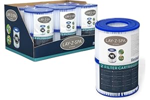 Bestway Filter Cartridge VI for Lay-Z-Spa, White and Blue, Pack of 6