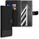 kwmobile Custodia Compatibile con Motorola Edge Plus/Edge+ Cover Portafoglio - Case Chiusura Magnetica Portacarte Tessuto Sim
