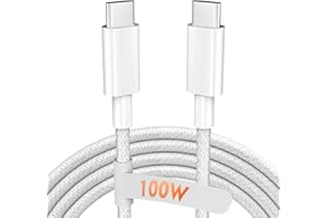 TIGOJH USB C to USB C Cable, 2M 100W Nylon Braided Charger for iPhone 16/16 Plus/16 Pro Max/15/15 Plus/15 Pro Max, MacBook Pro, iPad Pro Air, Samsung S24/S24 Ultra/S23 USBC