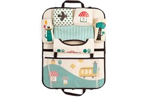 DoMyfit Organiseur de siège de voiture pour accessoires de voyage de bébé et enfants Sac de rangement à suspendre Protection de l’arrière du siège