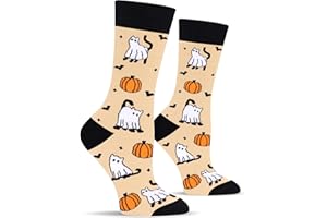 CANTUSTIME Funny Halloween Socks for Women Ladies Teen Girls-Crazy Novelty Funky Dress Crew Socks - Halloween Gifts Stockings Costumes