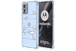 XINYEXIN Cover per Motorola Edge 30 Neo/Edge 30 Lite, Custodia Floreale per Ragazza Donna Motivo Floreale Trasparente TPU Antiurto Custodia Protettiva Telefono - Kitten