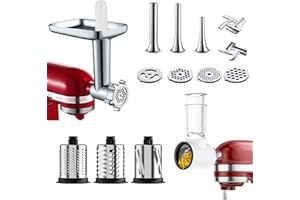 COFUN Accessorio per Tritacarne e un Set per Tagliare le Verdure per KitchenAid Robot da Cucina