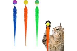 Lilbitty Jouet interactif pour chat : jeu de balle rebondissante colorée avec pompons pour bricolage et jouets intelligents, fournit du plaisir et du divertissement à l'intérieur.