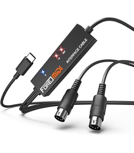 Oluote MIDI Zu USB Kabel Konverter – 5-Pol DIN Auf USB (IN+OUT), 1,5m Für Keyboard & PC