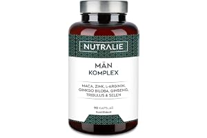 VITAMINER FÖR MÄN TESTO - Power 4:1 Maca 500mg | Ginseng + Ginkgo Biloba + Tribulus Terrestris + L-Arginine - Men Complex 90 Capsules Nutralie