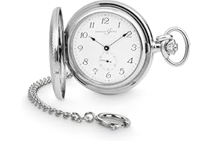 Hermann Jäckle - Freiburg Quarz Taschenuhr für Herren I edle Taschenuhr mit Quarz-Uhrwerk L45 I mit dezentraler Sekunde I Qualitätshandwerk inklusive Kette & Uhrenbox