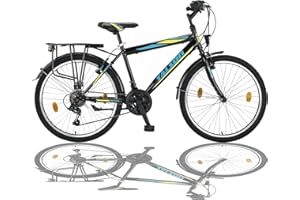 TALSON Vélo 24 pouces pour garçon 21 vitesses avec éclairage couleur noir TMX