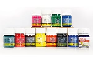 SMARTFARBEN ARTDECO Colori per Tessuti Permanenti, Pittura per Tessuti 12x25ml NON TOSSICA, Colorante per Tessuti, Vernice per Tessuti Lavabile in Lavatrice, Tinta per Tessuti, Tempera per Tessuti