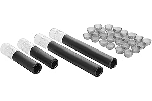 BMTick Confezione da stelo in vetro da solo/aria (nuovo design a involucro nero) (4 steli in vetro e 25 filtri concavi)