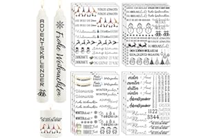 Yezirzax 12 Stück Kerzentattoos Weihnachten, Kerzen Tattoofolie, Wasserschiebefolie Kerzen, Kerzen Tattoo Weihnachten, Kerzenfolien Weihnachten, Weihnachts Sticker Kerzen Dekorieren