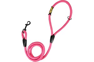 AVANZONA Correa de Entrenamiento clásica para Perros, Cuerda de Nylon, Fabricada en España, para Perros pequeños, medianos y Grandes. 120CM. Rosa