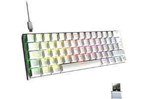 NEWSKILL Pyros V2 Teclado Gaming 60% RGB inalámbrico/Bluetooth/Cable Outemu Red Hotswap - Color Blanco