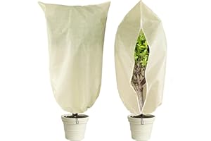 GIONAR 2 Stück Winterschutz für Pflanzen, Frostschutz Kübelpflanzensack Groß für kübelpflanzen mit Reißverschluss Zugband 180X120 cm