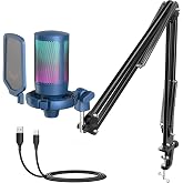 Fifine Ampligame A6T Twitch - Youtuber - Gamer - Tiktok - Yayıncı USB Mikrofon Seti (Mavi)