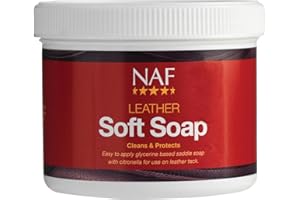 NAF Leather Soft Soap 450g – Glycerine-Based Saddle Soap for Leather Care – Cleans, Conditions & Preserves Tack – Easy-to-Use with Sponge Included