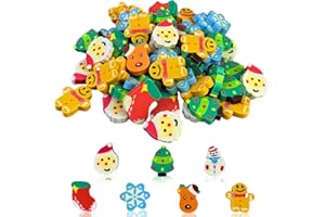 TEYIAN 52pcs Christmas Erasers for Kids Small Cute Pencil Erasers Bulk Christmas Stocking Stuffer Gift Filling Party Favor School Classroom Rewards Prize
