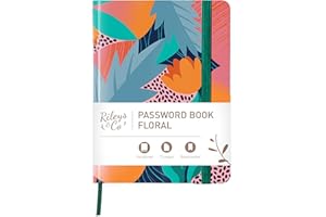 Rileys & Co. Libreta Contraseñas Índice Alfabético - Libreta Alfabética para Guardar Contraseñas Ideal Personas Mayores - Password Book Inicio Sesión, Páginas Web, Nombres Usuario