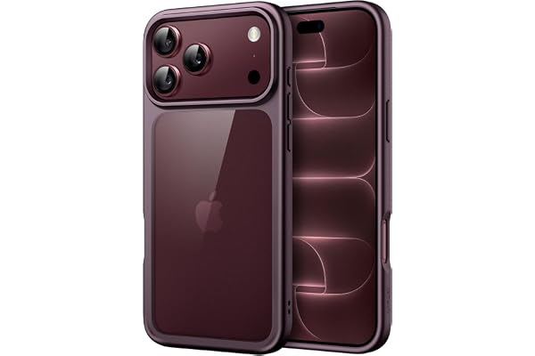 JETech Klar Baksida Bumper Skal för iPhone 18 Pro Max, Mörkt Körsbär