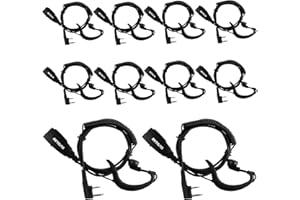 Retevis EEK016 Auricolare Walkie Talkie di tipo G, Auricolare Mani-libere VOX, Compatibile con Radio a 2 Vie RT24 RT619 RT5R Baofeng UV5R 888S Auricolare a 2 pin con Bobina (10 Pezzi)