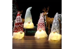 ERRCOM 4 Stücke Weihnachtsdeko Wichtel Weihnachten Deko Wichtel Schwedischen Weihnachtsmann Santa Tomte Gnom LED Weihnachtsdeko Amerikanisch Skandinavischer Zwerg Geschenke für Kinder Familie Weihnachten