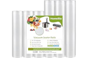 Sacs Sous Vide Alimentaire pour Cuisson - 6 Rouleau 3x20/3x25 x300cm pour Cuisson,Conservation des Aliments,sans BPA,Compatible tout appareil de mise sous vide