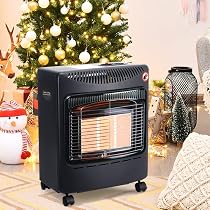 The Fellie Portable Calor Gas Heater, Indoor Outdoor Adjustable 4.2KW Butane  Cabinet Heater with Wheels, Hose and Regulator, Room Gas Heater for Home  Camping, 42x25.5x46cm, Black : Amazon.co.uk: Garden