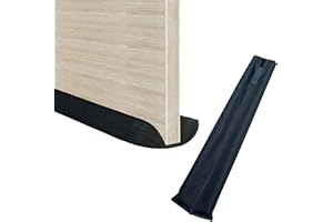 MOXVIO Draft Excluder - Double Under Door Draught Excluder, 2 Sided Cushion Door Draft Stopper, 70 to 90 cm Cut-to-Size Adjustable Width, Waterproof Snowproof 600D Oxford Fabric (Black)