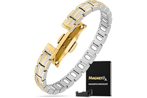 MagnetRX® EllipseMAX - Pulseras magnéticas para mujer, 5 veces de fuerza, 5.000 imanes Gauss, diseñadas en Estados Unidos y pendiente de patente, pulsera magnética de titanio de para