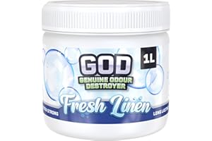 GROWERS OWN GOD 1 Litre Odour Neutraliser Gel – Fresh Linen Scent. Fast Acting & Long Lasting Air Freshener. Extra Strong Formula. Eliminates Tough Odours in Kitchens, Garages, Utility Rooms & More (1 Pack)