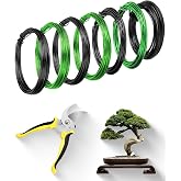 MOSFiATA Bonsai Wire with Pruning Shears, Anodized Aluminium Wire for Bonsai Training, Kit of 7 Rolls with 4 Thicknesses 1 mm