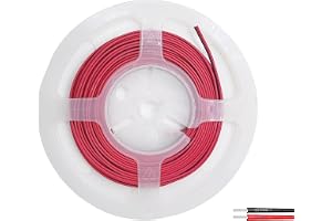 Clearhill 10 m elkabel 22 AWG, 2-polig svart/röd ledarkabel, förlängningskabel, för 12V/24V DC LED-strips enfärgade.
