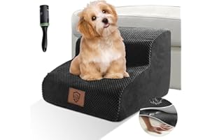 Zvonema ZNM Escalier pour chiens de petite taille - Étanche - 2 marches - Antidérapant, amovible et lavable - En mousse haute densité - Pour canapé lit - 60 rouleaux de rouleaux de peluches