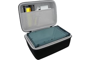 Khanka per Liene Amber M100/M200 Stampante Fotografica Portatile per Smartphone(10x15cm) custodia rigida con tasca a rete per accessori Liene DHP513 4x6'', solo custodia (Nero)