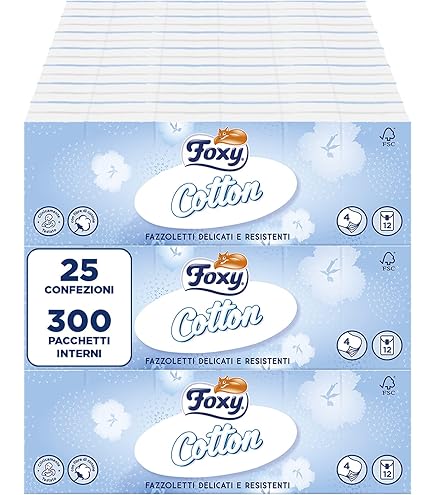 Foxy Fazzoletti Mega 4 Veli Compact - Cartone Da 12 Confezioni (288 Pacchetti Totali) - Foto 14