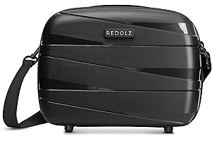 REDOLZ Hartschalen Handgepäck Kosmetik-Koffer | Stabiles Beauty-Case mit Aufsteckfunktion | 34 x 17 x 27 cm aus leichtem Polypropylen (Essentials 10)