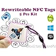 Gadget Hero's Rewritable Programmable NFC Tag Keychain 5 Pcs Kit.