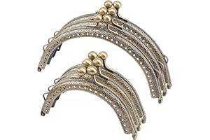 PH PANDAHALL PandaHall 2 Misure Chiusure Portamonete clic clac, 6pz Borsa Catenaccio Blocco Telaio 8.7/12.7cm Metallo Frame Portamonete Bacio Clasp Clutch Borsa per Fai da Te Manico Borsa Cucito Craft