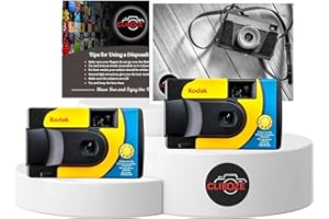 Paquete múltiple de cámaras desechables – Incluye 2 cámaras desechables Kodak Daylight Saver de un solo uso con 39 EXP y tarjeta de consejos de fotografía Clikoze