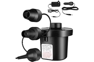 vvhippo Elektrische Luftpumpe, Luftpumpe für luftmatratze, 2 in 1 Inflate und Deflate Elektrische Pump mit 3 Luftdüse für aufblasbare Matratze,Luftmatratze Pool,Schwimmring für Haus und Auto