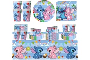 DecPtyTa Stoviglie per Feste di Compleanno Decorazioni Compleanno Piatti e Bicchieri per feste di compleanno Tovaglioli Tovaglia,Adatto per 20 Persone