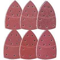 SG Store 50pcs Mouse Dettaglio Levigatrice Carta Vetrata 140x98mm 80/240/320/400/600 Grit 6 Fori Mouse Levigatrice Carta Ossido Di Alluminio Per Pietra Artificiale Prodotti In Legno Metallo - 14