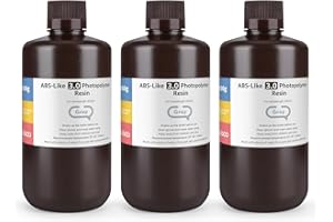 ELEGOO 405nm ABS-Like Resin 3.0, LCD UV Rapid Resin, wysoka precyzja, nie pęka, ulepszona wytrzymałość do drukarki LCD/DLP, fotopolimerowa, żywica, szara, 1000 g, 3 szt