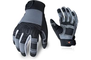 Vgo... 1 par de guantes de trabajo de seguridad, guantes de trabajo de construcción, guantes de jardinería, de trabajo ligero y medio (SL7716)