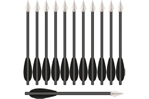 WANVZMR Aluminium Crossbow Bolts Arrows 6.3" Steel Broadhead Tips Hunting Arrows for 50-80lbs Pistol Crossbow Precision Target,Great for Practicing Shooting Target Small Hunting Archery
