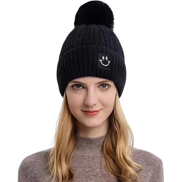 C.C Exclusives Cable Knit Beanie - Chunky, Soft Winter Hat For Men & Women (Black)