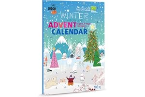 SUPER FUDGiO Wegański kalendarz adwentowy z czekoladą ekologiczną | kalendarz bożonarodzeniowy | 100g