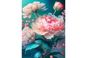 YZDZSW Diamond Painting Kits for Adults, DIY Paint by Numbers, 5D Diamond Painting Art Kits Colorful Paintings Pictures Art Craft for Home Wall Decoration (Pink Peony)